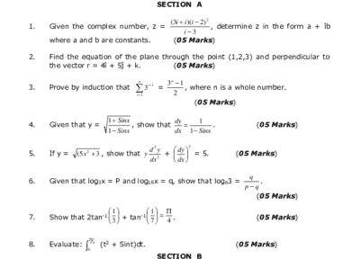 Past Papers of Pure Mathematics Online