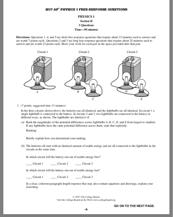 AP Physics 1 Free Response Questions