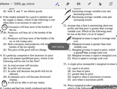 Pastpapers AP microeconomics multiple choice questions