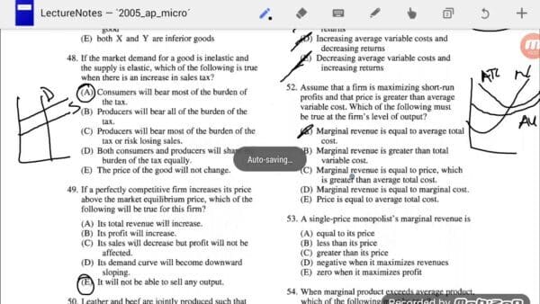 AP Microeconomics Table Questions