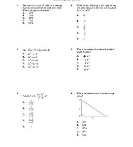 Act subject test math 1