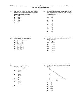 Act subject test math 1